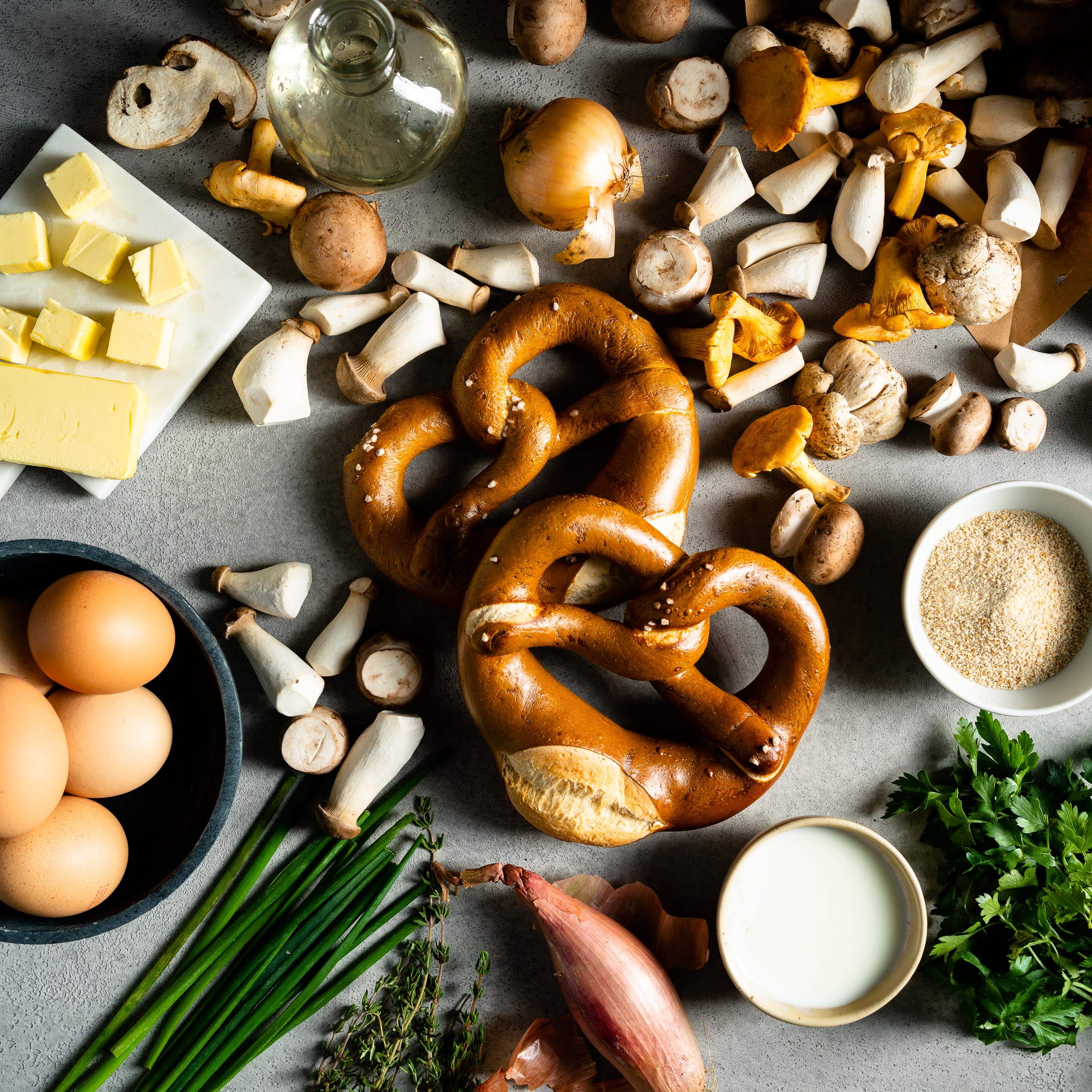 Mushroom ragout withBraun Australia Home Page Feature Tile 3 pretzel dumplings and herbs_ingredients_1x1.jpg