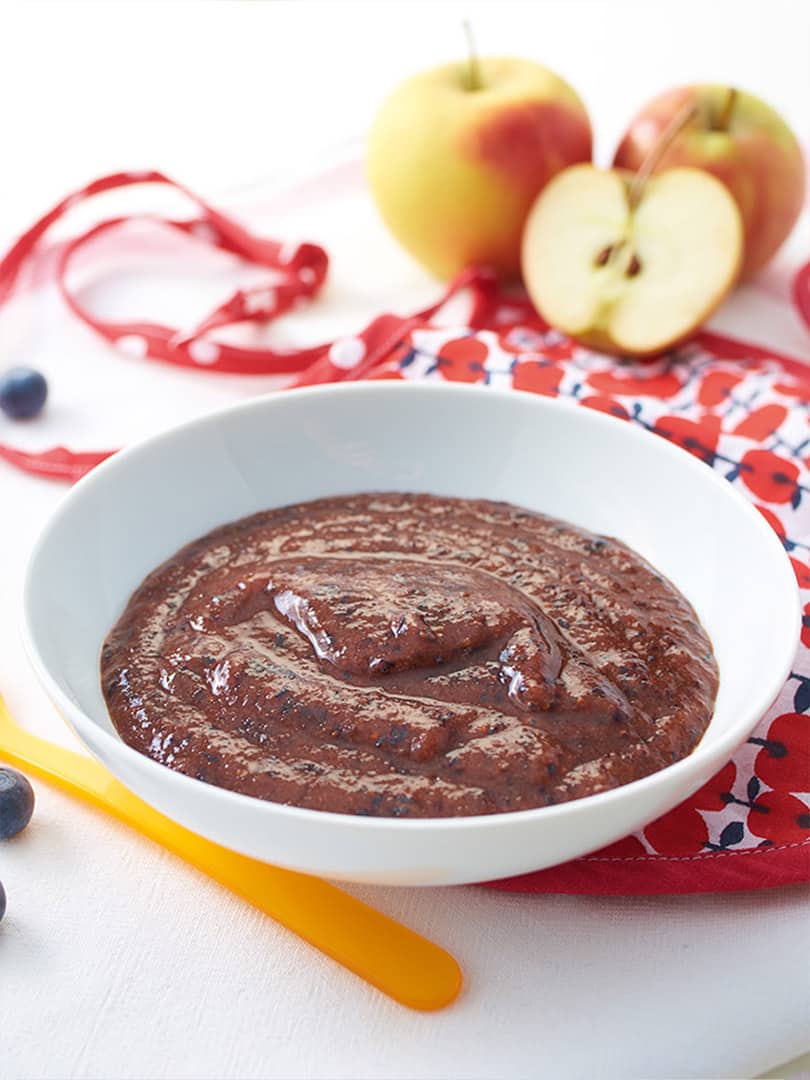 Baby Nutrition recipe Apple blueberry purée
