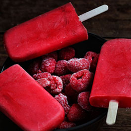 Raspberry coconut ice lollies with rosewater 