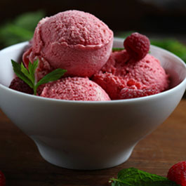 Rich raspberry ice cream