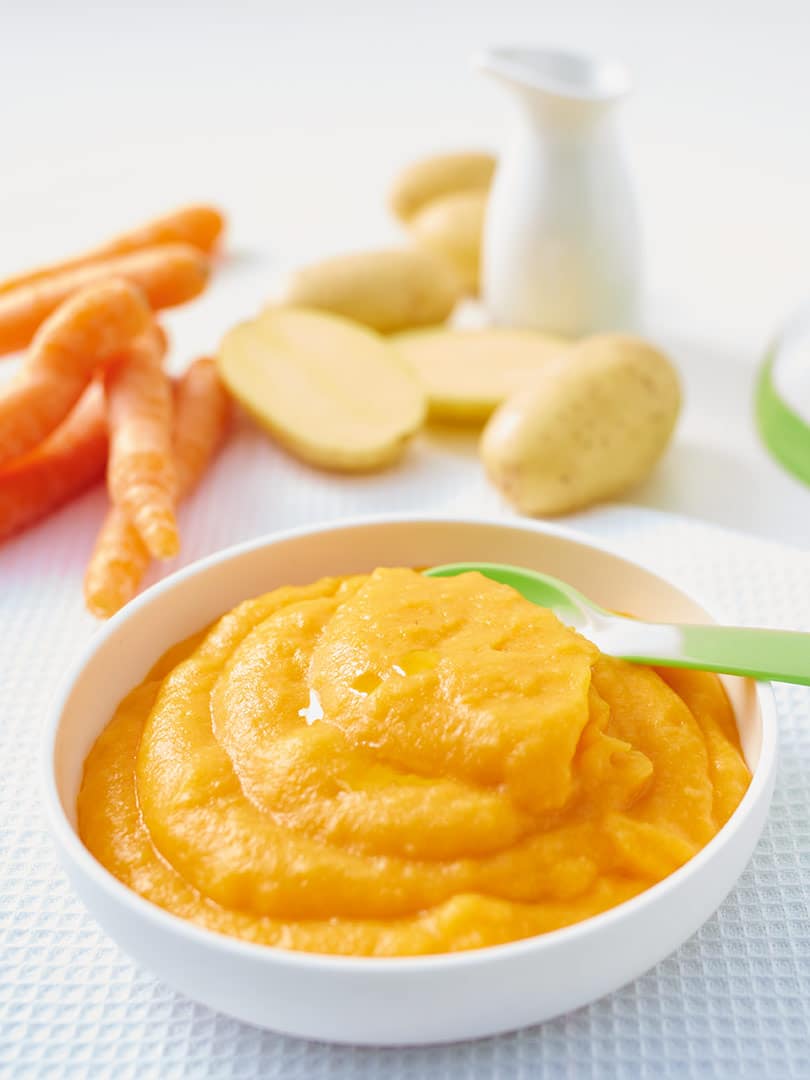 Cod carrot and potato purée