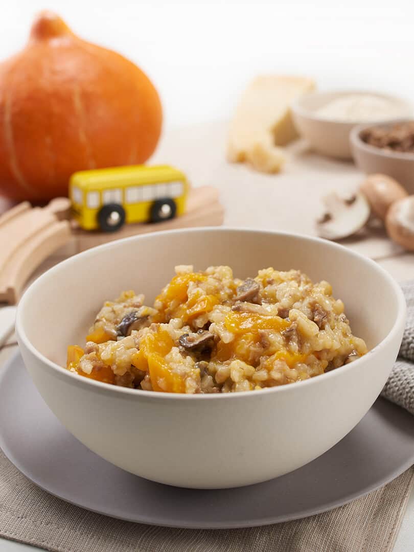 Beef and pumpkin risotto