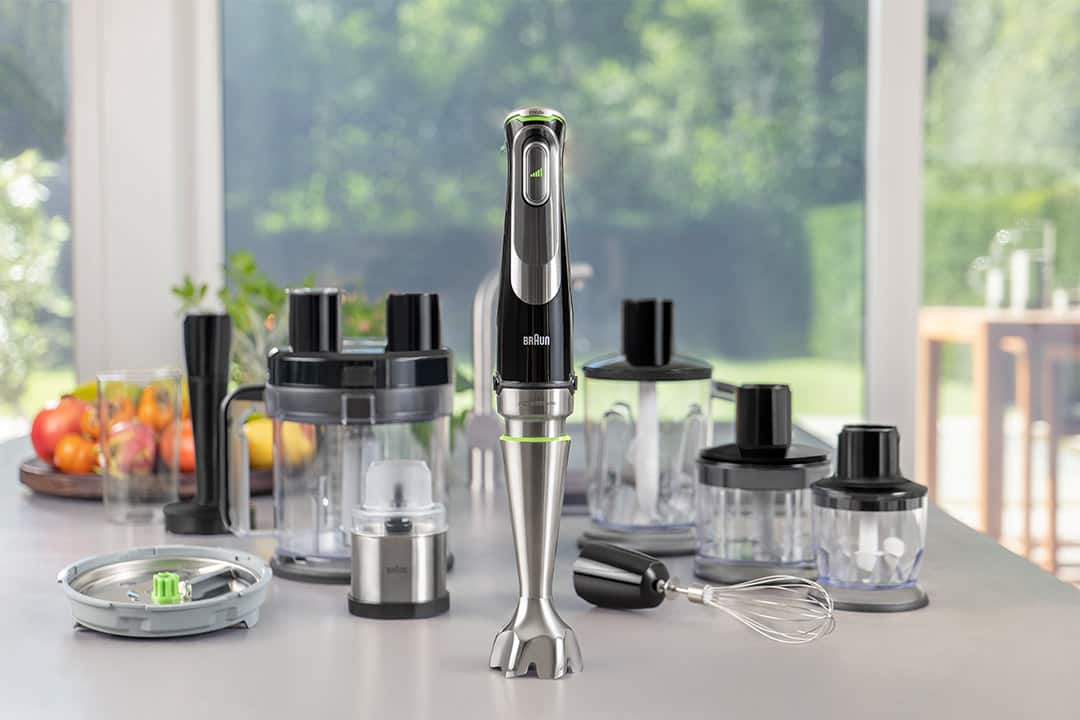  Braun MultiQuick 5 Maker and Hand Blender Patented Technology -  Powerful 350 Watt - Dual Speed - Includes Beaker, Whisk, 2-Cup Chopper,  Silicon Baby Food Freezer Tray, Spatula: Home & Kitchen