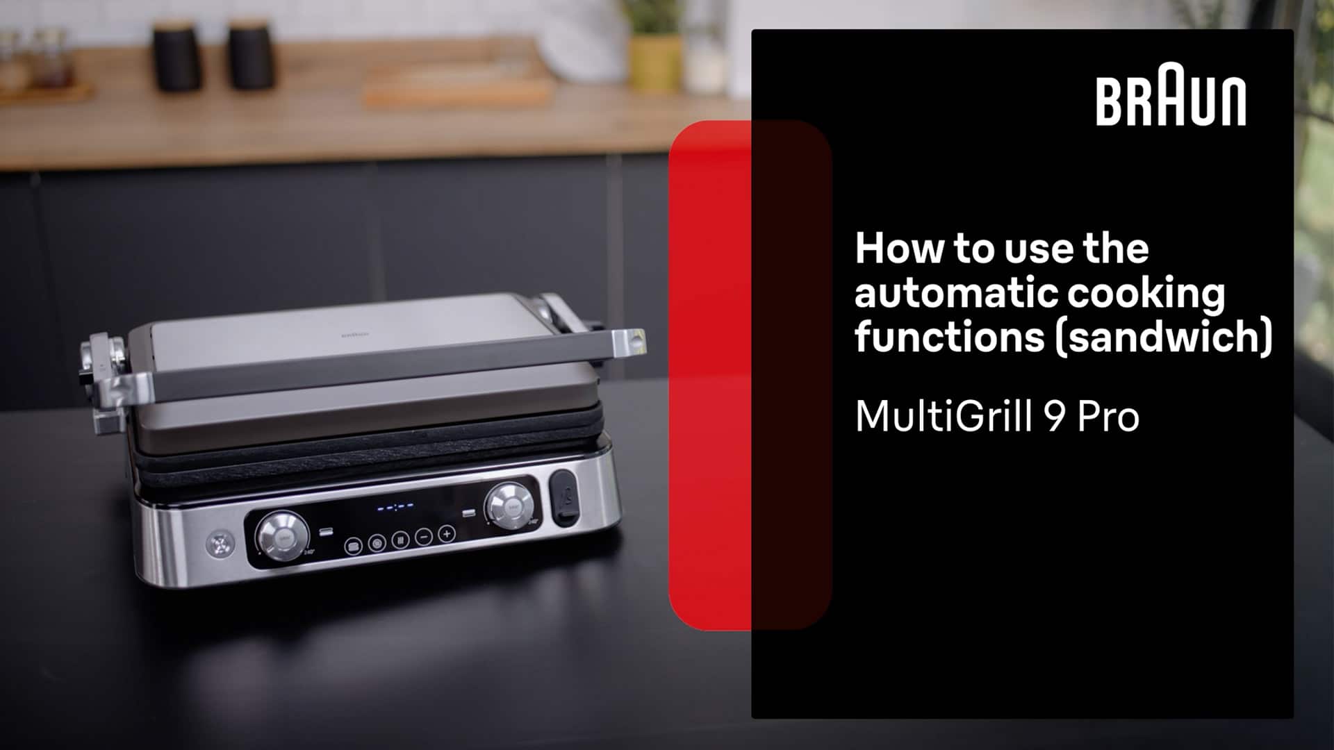 Braun MultiGrill 9 Pro | How to Use the Automatic Cooking Functions Sandwich