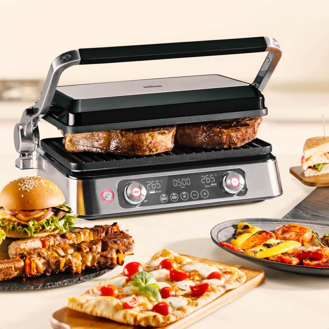 Braun MultiGrill 9 with 3 automatic cooking functions for your conveniance