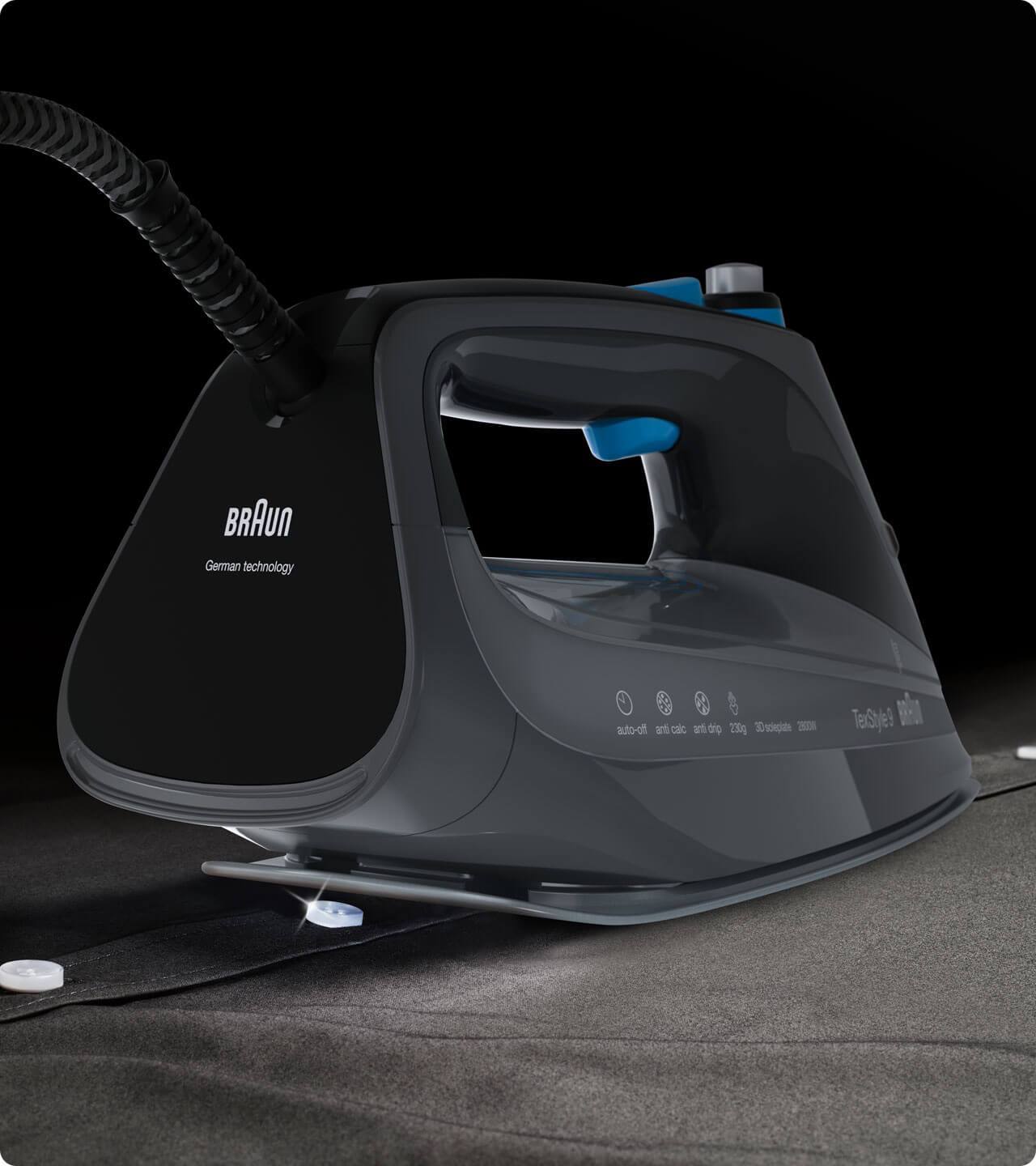 Braun TexStyle 9 steam iron with FreeGlide 3D technology